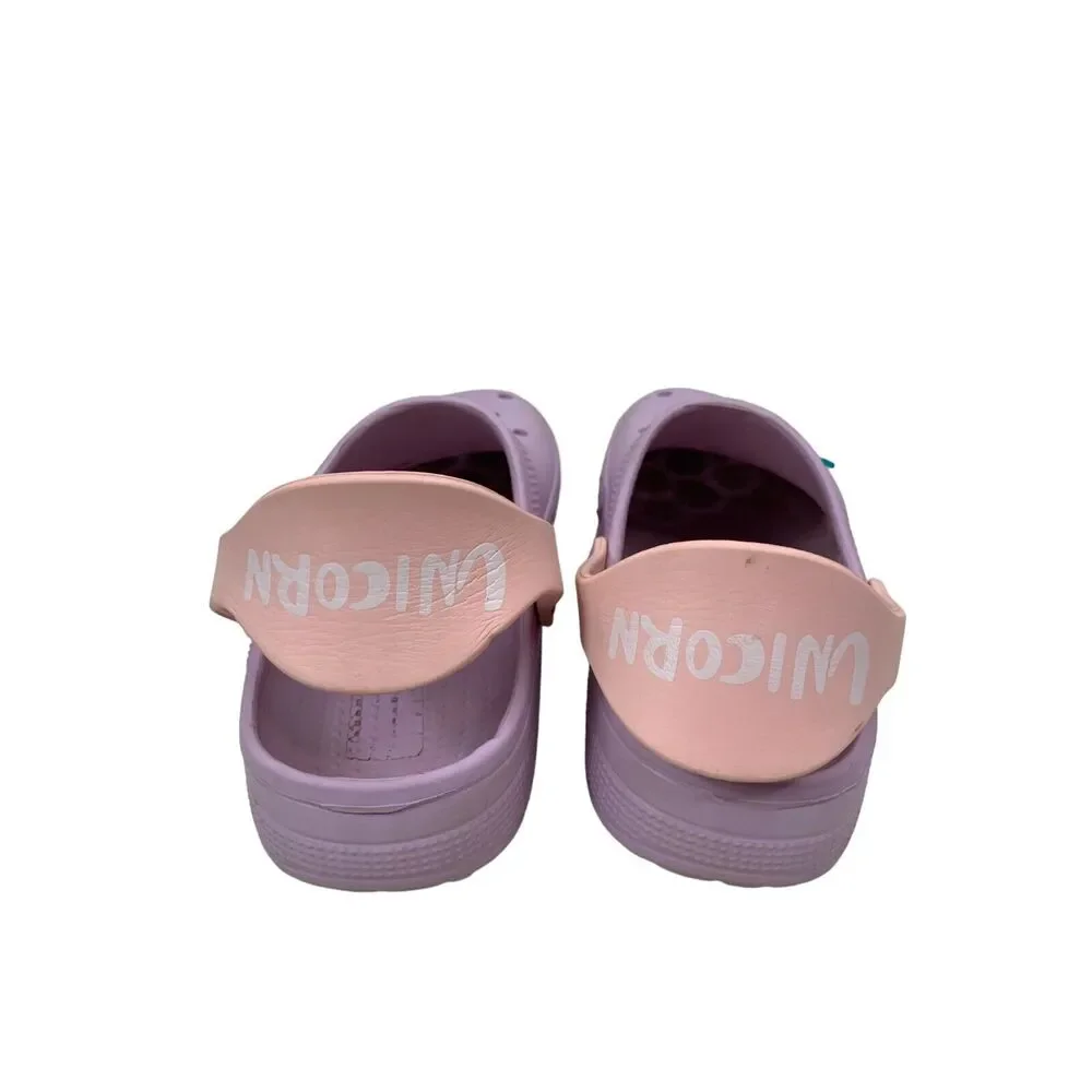 Unicorn-Themed Girls Clogs With Adjustable Strap Size 5.5